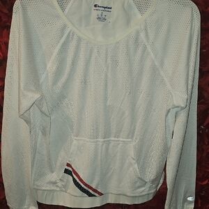 Champion NWT Women's Ivory Mesh Long Sleeve Shirt Size Small